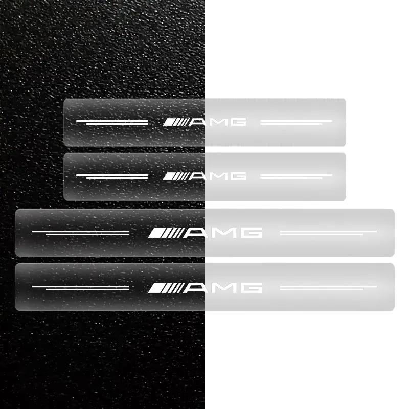 

Car Threshold Protector Transparent Decorative Badge 3D Sticker for Mercedes Benz AMG GLC GLK CLA GLA New New B/C/E Class C200L