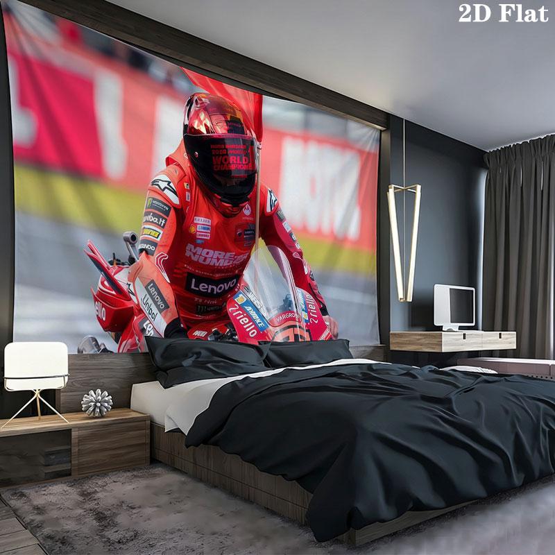 MotoGP Wall tapestry, aesthetic printed fabric blanket, suitable for bedroom, living room, and home decor.