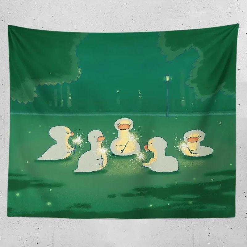 Cartoon Duck Decorative Tapestry Home Wall Living Room Office Decorative Tapestry