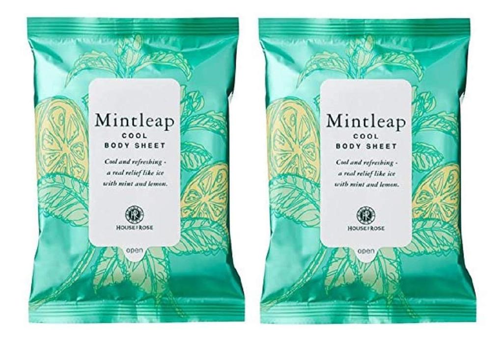 HOUSE OF ROSE Mint Leaf Cool Body Sheet 122mL X 2 Sets [Bulk Purchase] (20 Sheets) Refreshing, Smooth, Paraben-free