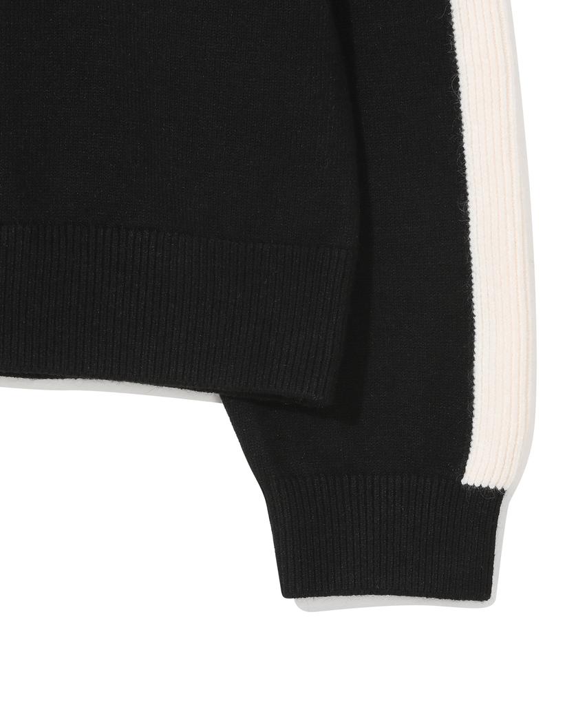 BEENTRILL Women'S Metal Hashtag V-Neck Knit (Black)