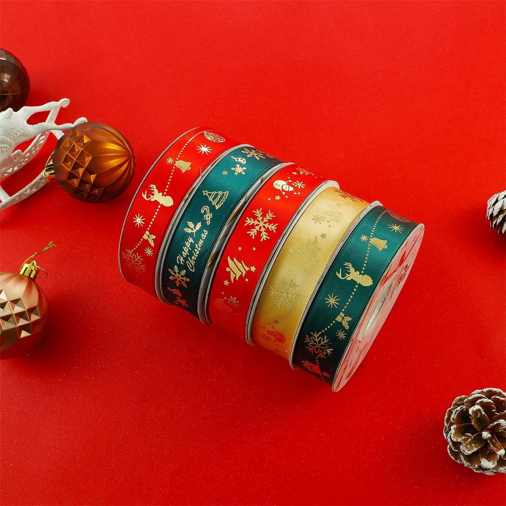 Christmas Ribbon Densely Woven Bright Colors Light Luxury High Demand For Christmas Crafts Christmas Ribbon Packing Ribbon