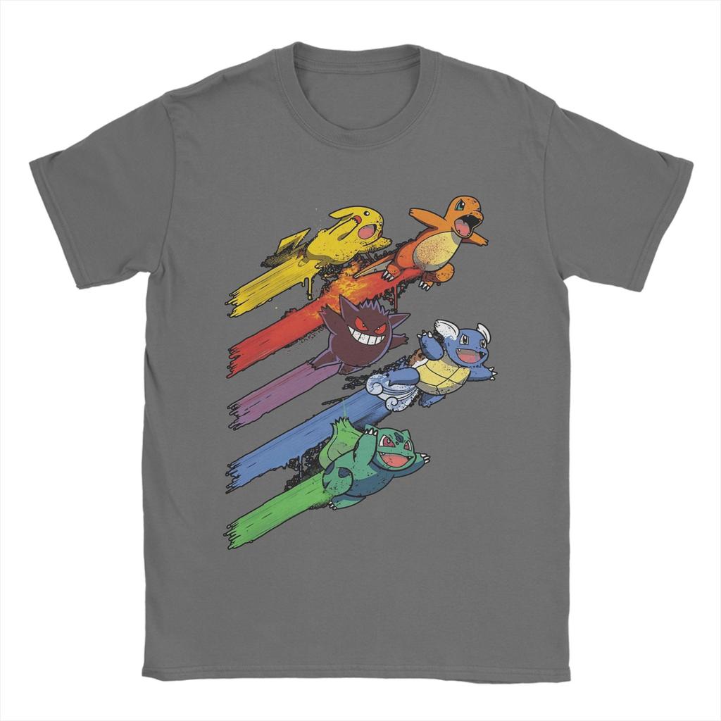 Pokemons T Shirts for Men 100 Cotton Funny TShirts Round Neck  Tee Shirt Short Sleeve Clothing Gift Idea
