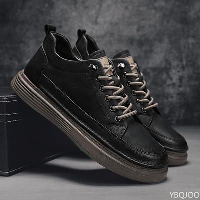 Sapatos masculinos outono novos impermeáveis antiderrapantes sapatos pretos masculinos casuais simples confortáveis versáteis sapatos de trabalho