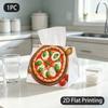 1pc Tissue Box, Food Art Style Margherita Pizza Appetizing Fresh Pattern, 2D Flat Printing, Crafted with Strong Polyester, Machine Washable, Tissue Or