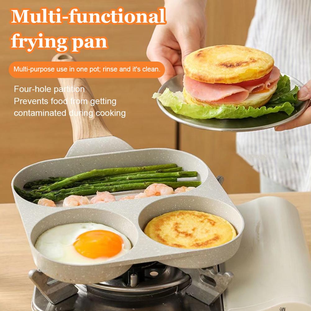 Medical Stone Frying Pan Nonstick Pancake Pan Divided Granite Omelette Skillet for Gas Stove and Induction Cookware