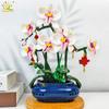 Non-Toxic 587Pcs Moc Orchid Flower Potted Series Building Blocks Bouquet Model Bricks Set Toy For Children Desk Home Decoration