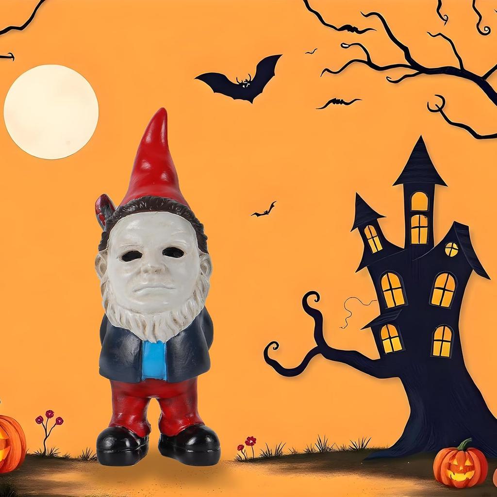 SPINNDO Halloween Decorations Outdoor, Horror Decor Garden Gnome Statue