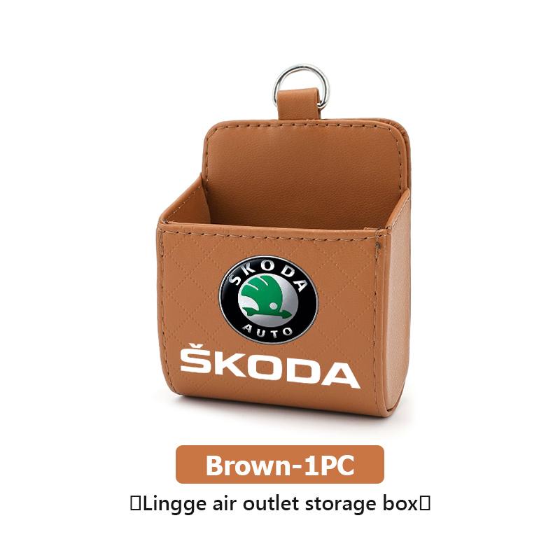 zbfwl3 For Skoda Car Interior Air Vent Storage Box Mini Phone Waste Storage Case Fabia Kamiq Superb Scala Enyaq-iV MK3 VisionS Yeti