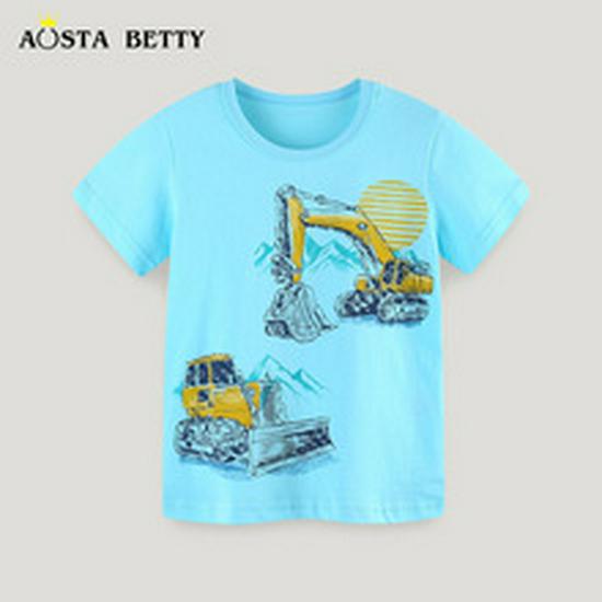 Summer Boys' European & American Style Short Sleeve Pullover Two-Piece Cartoon Set