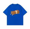 Summer Loose Funny Bread Cat Print Tshirt Unisex Oversized Cotton Short Sleeve Tee Harajuku Streetwear Casual Summer Tops