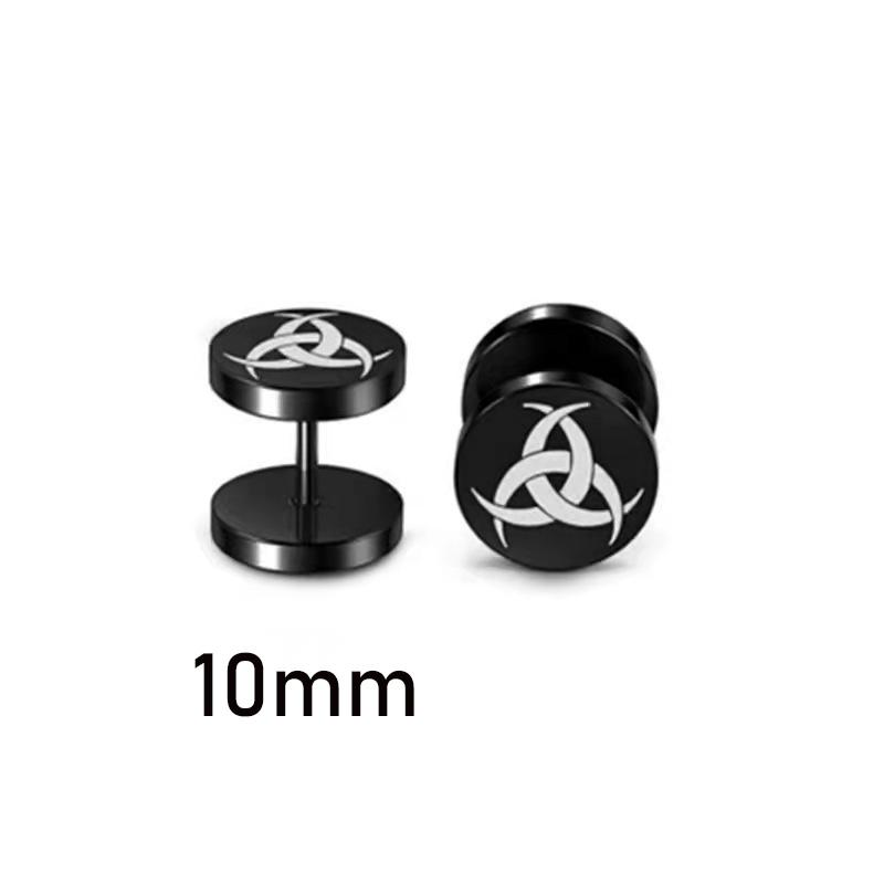 1 Pair Gothic Viking Rune Stud Earrings For Women/Men Stainless Steel Cubic Zirconia Rock Punk Piercing Jewelry