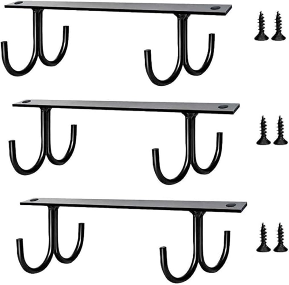 DIFEIUKI Hanging Cup Holder, Mug Hook, Kitchen Hook with Screws, Under-Cabinet Storage Rack, Kitchen Mug, Coffee Cup Storage, Hanging Rack, Drainer