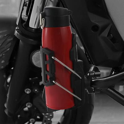 Motorcycle Cup Holder Adjustable Size Bicycles Frame Water Bottle Cage No Drill Drink Holder for 1.26-3.15 Inch Diameter Bottles