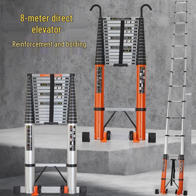 JINGGENG Retractable Heavy-Duty Aluminum Alloy Extension Ladder