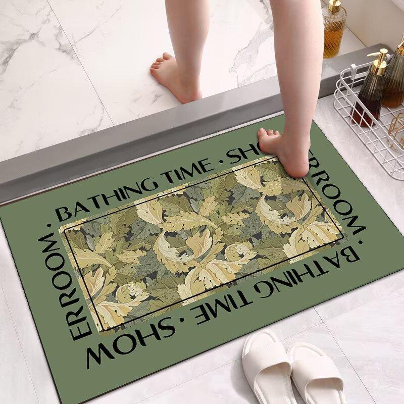 Toilet Floor Mat, Diatom Mud Absorbent Mat, Special Non-slip Foot Mat for Bathroom Door, Household Toilet, Bathroom Carpet