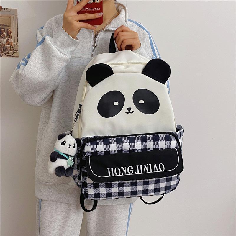 Schoolbag Cute Panda Bag Cartoon Backpack Ins Girl Soft Sister Mini Backpack College Student Class Big Schoolbag Female
