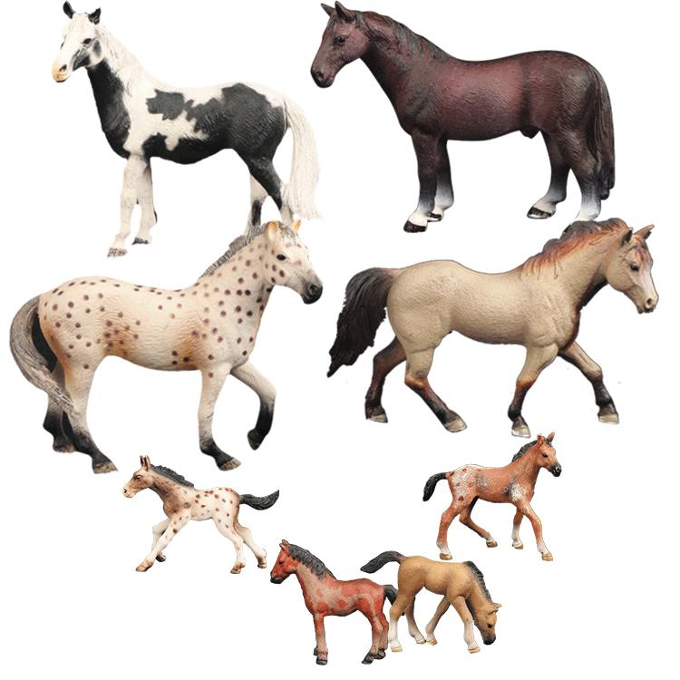 Cross-Border Quarter Horse White Pony Model Toy with Scene Accessories for Early Education