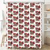Floral Shower Curtain Bath Decor Elegant Red Flowers Pattern Print Polyester Waterproof Home Bathroom Decoration Shower Panels F