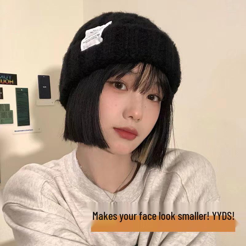 Women's Winter Knit Beanie: Stylish Japanese & Korean Design, Outdoor Warmth for Elementary Students