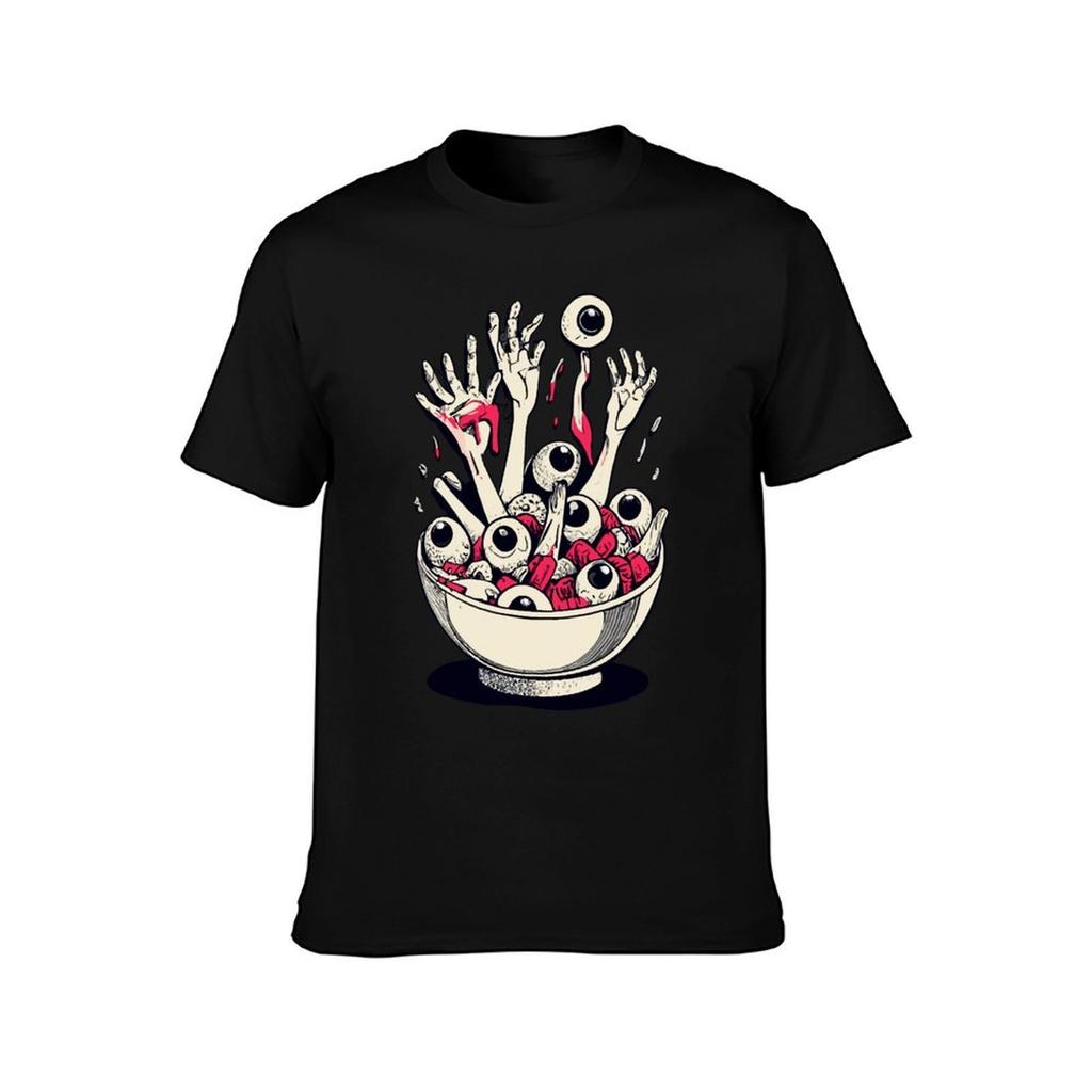 Cereal Bowl of Death Cool Horror Design TShirt Athletic Fit Sports Short Sleeve Top