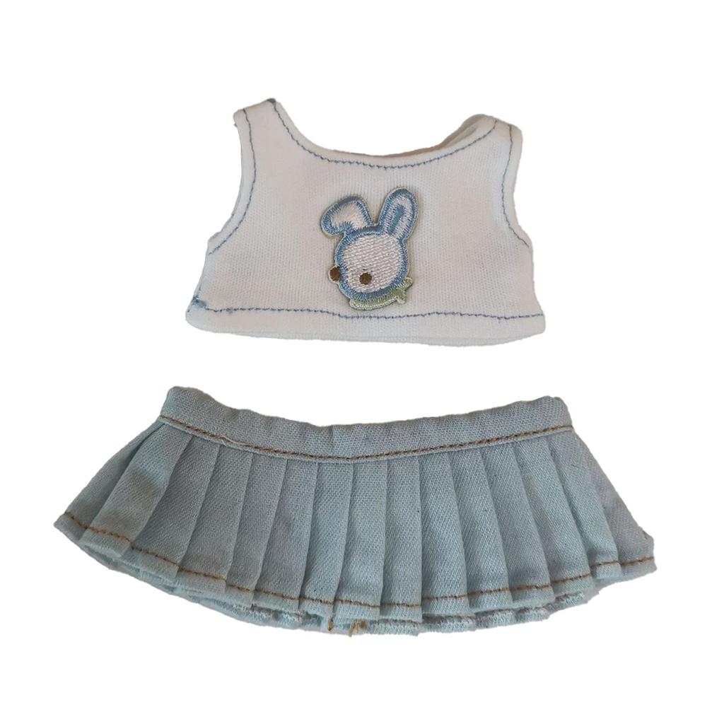 Mini 6 inch Doll Clothes,Doll Outifits Skirts Set,T Shirts Doll Accessories Clothing,Clothing DIY Doll Toy,Girl Doll Clothes