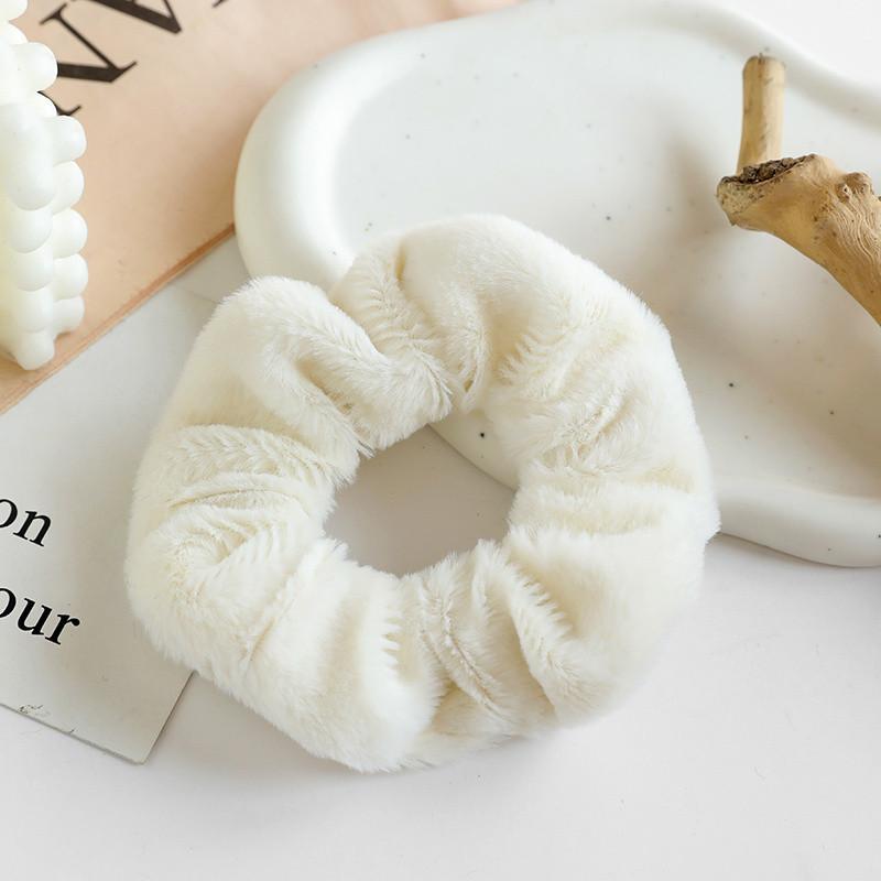 Korean Style Plush Candy Color Hair Ring Woman Cute Sweet Fashion Scrunchie Hair Accessories