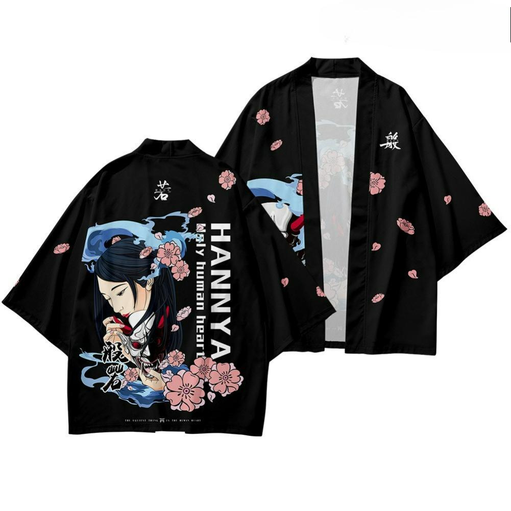 

Summer Japanese Ukiyo-e Harajuku Kimono Cloak Feather Woven Robe 3D Digital Printed Cardigan Hanfu 5XL