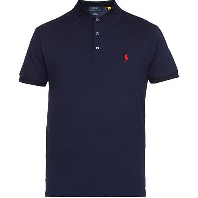 Polo Polo cu mânecă scurtă, culoare uni, cu logo brodat, pentru bărbați, bluze, albastru închis 710541705-009