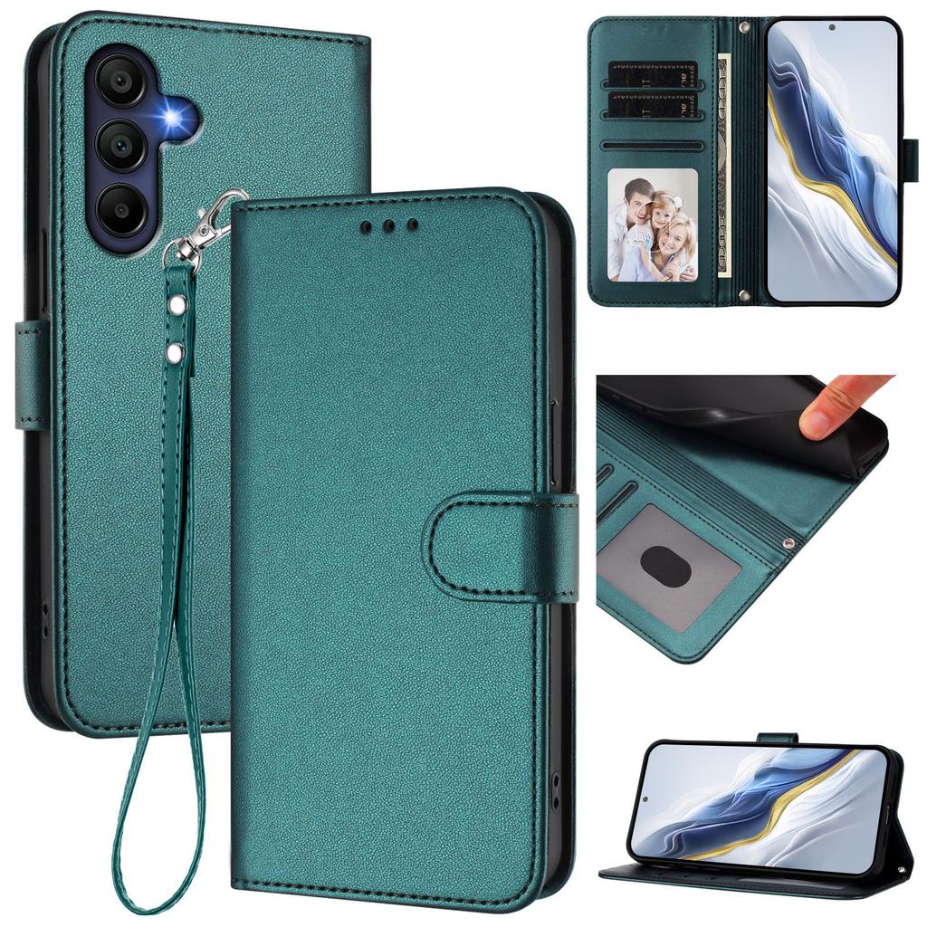 For Samsung Galaxy A16 5G/Galaxy A16 4G Leather Case Wallet Stand Phone Cover with Wrist Strap