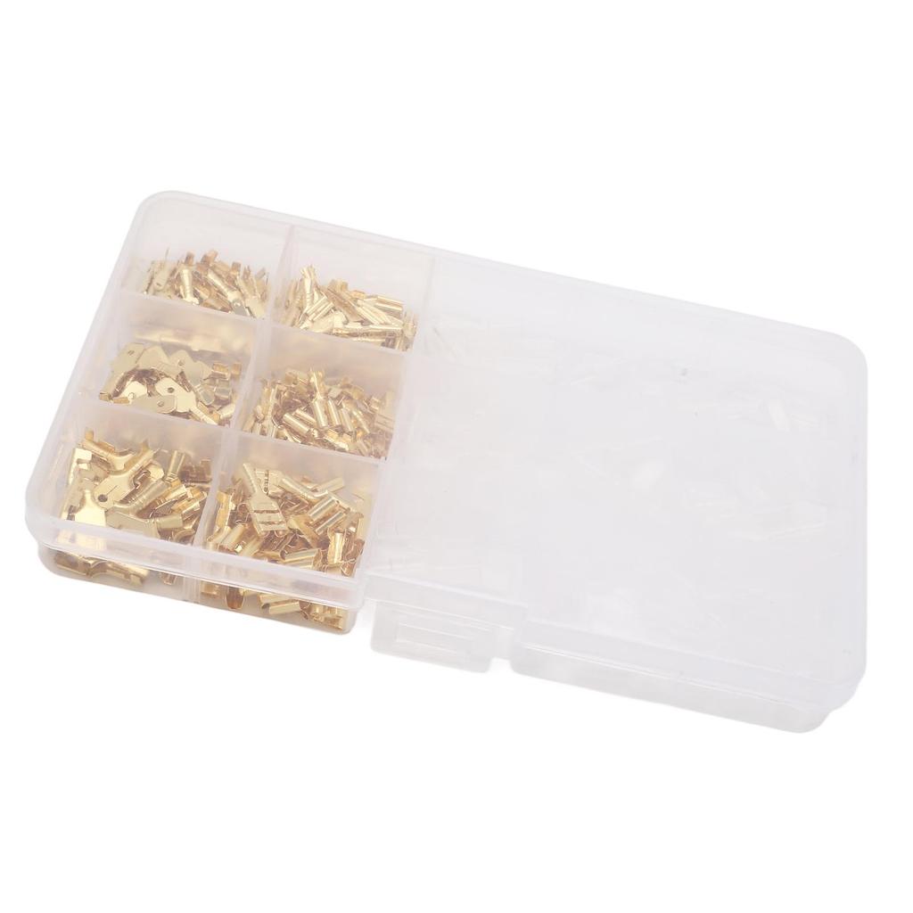 270-teiliges Crimp-Anschlussset aus Messing mit Isolierhülsen, sortiert, kaltgepresst, 2,8 mm, 4,8 mm, 6,3 mm