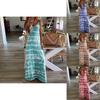 Women Summer Casual Long Maxi Dress With Fashionable Print For Beach Outings