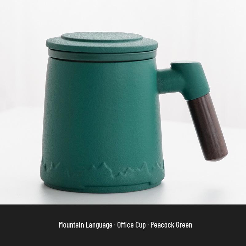 Ceramic Tea Infuser Cup with Lid - Water Separation Office Mug, Ideal Festival Gift