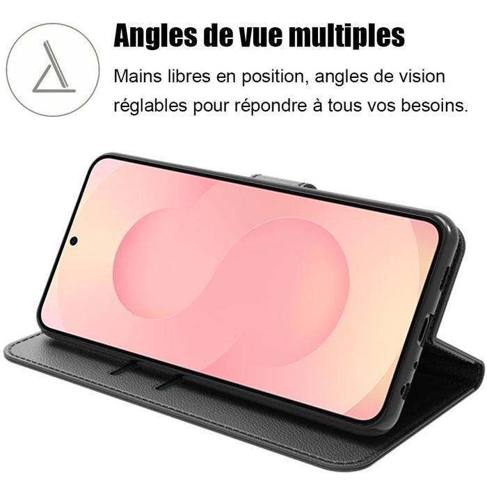 Coque de Protection - BOOLING - Samsung Galaxy A07 - Antichoc Anti-Rayures Antichoc Effet Cuir Noir