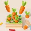 Pulling And Wooden Cutting Carrot Insect Catching Game Children Puzzle Toy