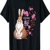 Rabbit Sakura Cherry Blossom Flower Trees T-Shirt(1)