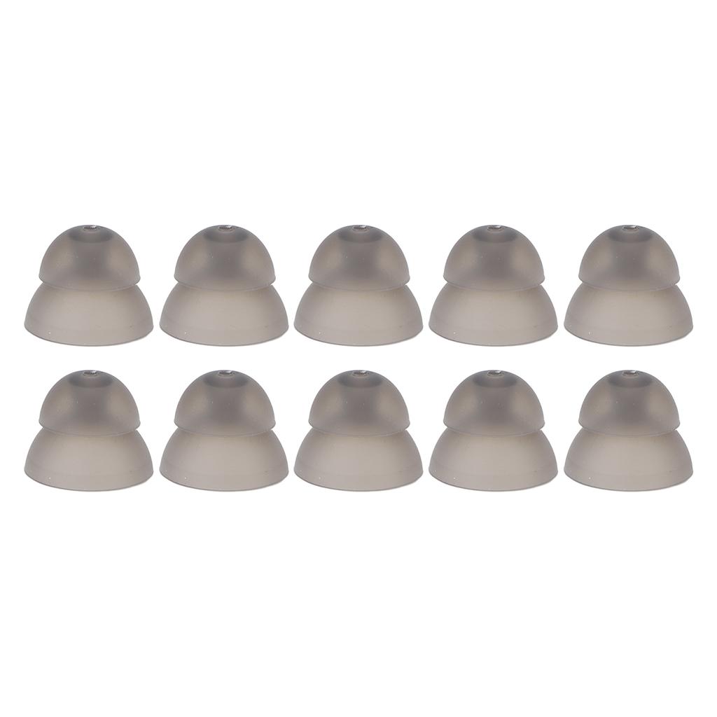 10PCS Hearing Aid Domes 12mm0.5in Double Layer Soft Silicone Washable Removable Anti StaticBlack