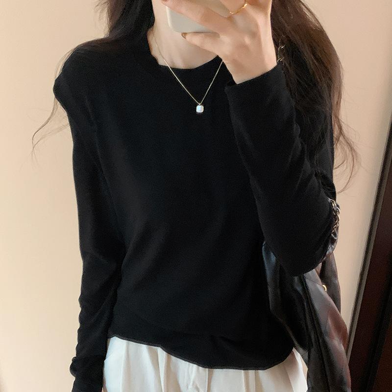 Белая свободная футболка с круглым вырезом и короткими рукавами — фото 3