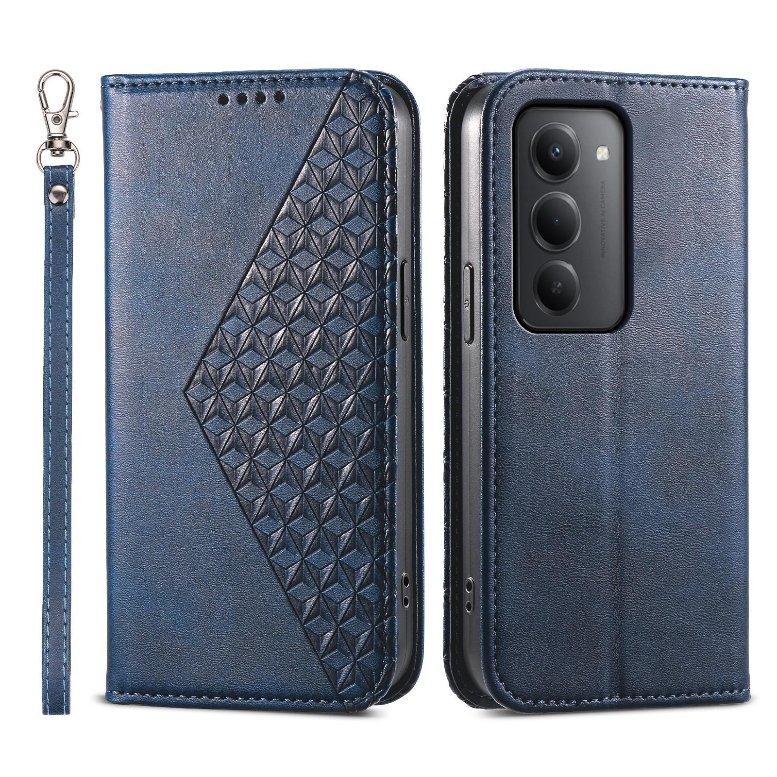 Для Xiaomi Redmi 15 5G (Глобальный) (169 мм) Чехол-портмоне из искусственной кожи с текстурой телячьей кожи и ремешком на запястье. E