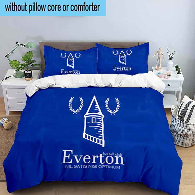 Football Club Everton 3PCS Bedding set,Ideal for1pc Duvet Cover And 2pcs Pillowcases Perfect for Christmas gift,Ideal for Bedroom, Dormitory
