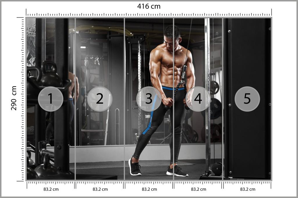 Photomural Muscular Man During Structural Vinyl 416x290