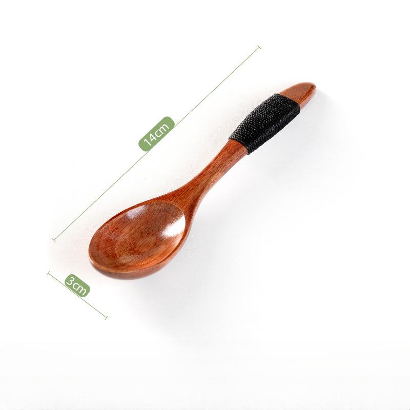 Linguriță mică de lemn Utensil Instrument Orez Supă Linguriță Lingură de desert Amestecare cafea Înghețată