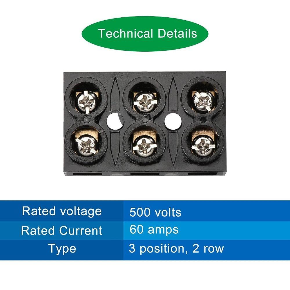 Dual Row Terminal Block 60A Screw Electric Barrier Strip Terminal Base   Electrical Engineering