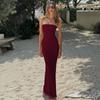 Abito Lungo da Donna Hot Senza Spalline Bodycon Maxi Senza Maniche Slim da Festa Vacanza