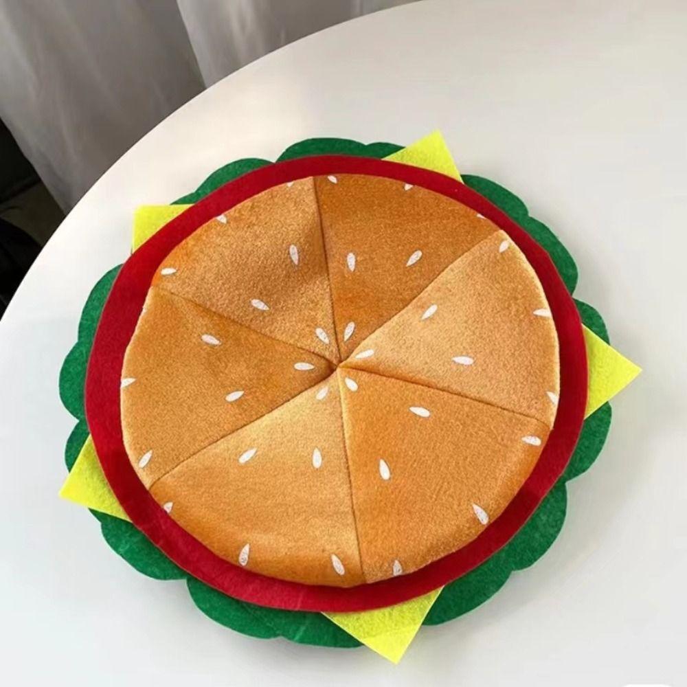 Creativity Party Hamburger Hat Cartoon Halloween Cap Decorative Fries Hat  Halloween Party