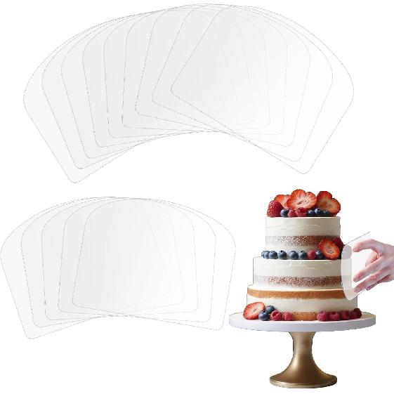 15 Pcs Transparent Cake Cream Scraper Plastic Cake Scraper Flexible Spatula Plastic Scraper Tool Cake Smoother for Icing Fondant Smoother Supplies