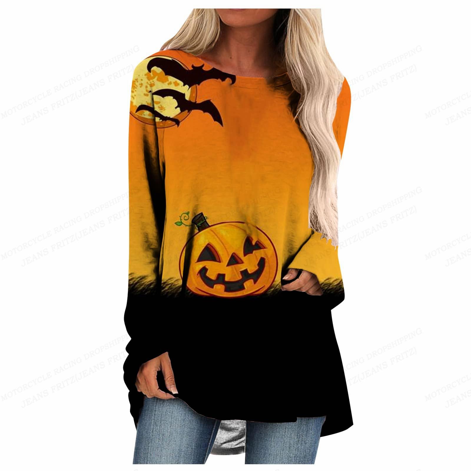 

Футболка с принтом аниме на Хэллоуин, футболка с 3D принтом, женская модная футболка, футболка с принтом тыквы, элегантная футболка, топы с длинными рукавами для женщин 8XL