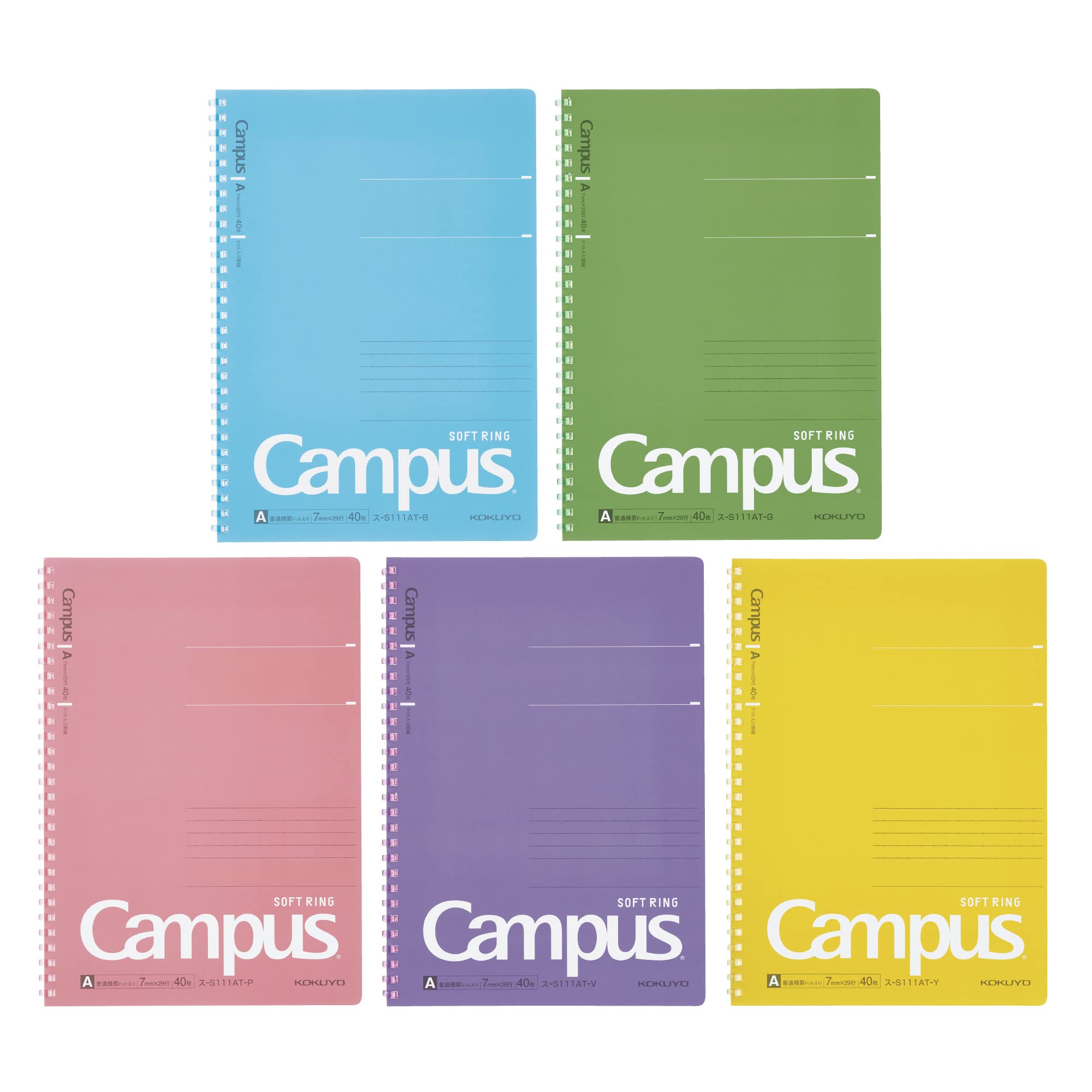 KOKUYO Campus Мягкая спираль Точечная A 40 B5 Набор тетрадей, В линейку, Листы, Размер, 5, S-S111ATX5CSET