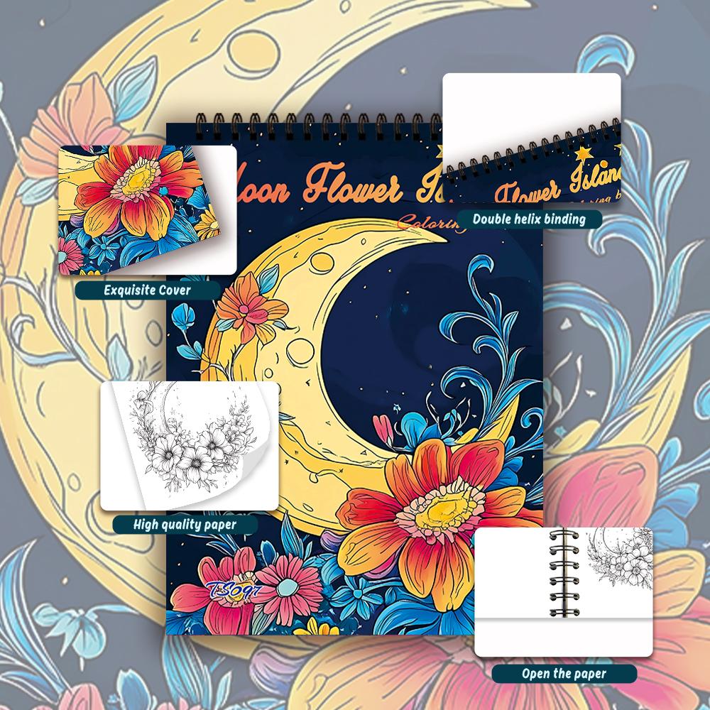 Spiral Colouring Book 30 Sheets 11.2x 8.3 Inches 100gsm Thick Paper, For Relief, Anxiety, Perfect for Many Holiday Gifts