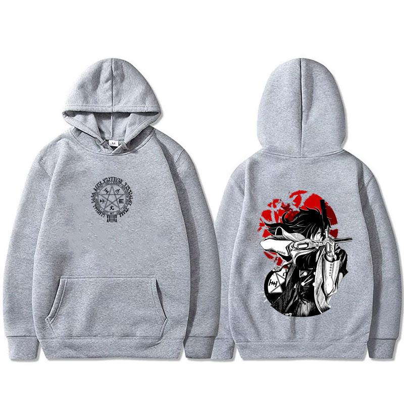 Anime Hellsing Yumie Takagi Graphic Hoodie Vampire Alucard Merch Sweatshirt Men Women Gothic Manga Hoodies